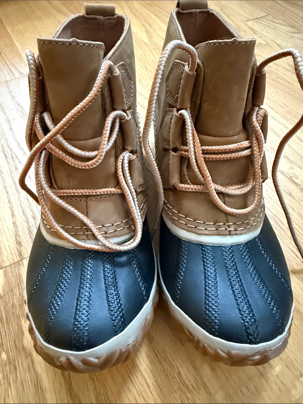 Sorel Kids Waterproof Duck Boots in Brown and Black